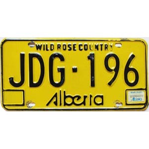 1981 Alberta License Plate #JDG196