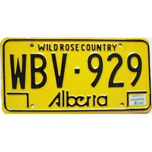 1981 Alberta License Plate #WBV929
