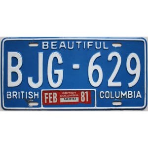 1981 British Columbia License Plate #BJG629