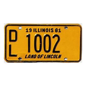 1981 Illinois Dealer License Plate #1002