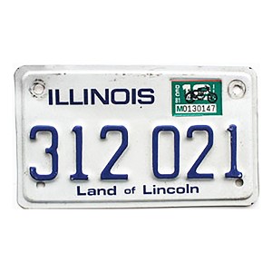 1981 Illinois Motorcycle License Plate #312021