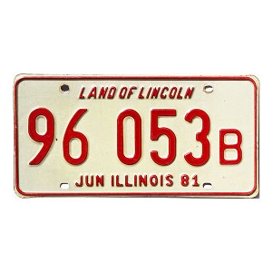 1981 Illinois Truck License Plate #96053B