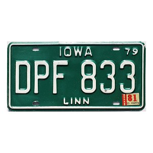 1981 Iowa License Plate #DPF833