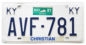 1981 Kentucky License Plate #AVF781