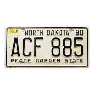 1981 North Dakota License Plate #ACF885