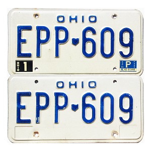 1981 Ohio License Plates Pair #EPP609
