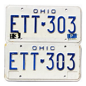 1981 Ohio License Plates Pair #ETT303