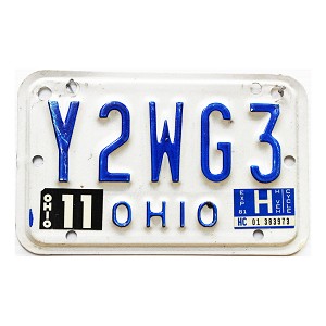 1981 Ohio Motorcycle License Plate #Y2WG3