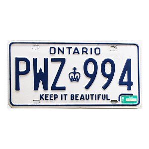 1981 Ontario License Plate #PWZ994