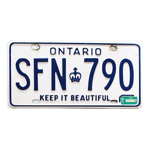 1981 Ontario License Plate #SFN790