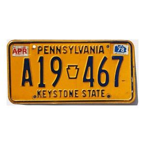 1981 Pennsylvania License Plate #A19467