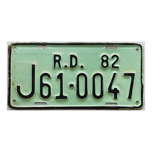 1982 Dominican Republic License Plate #J610047