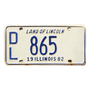 1982 Illinois Dealer License Plate #865