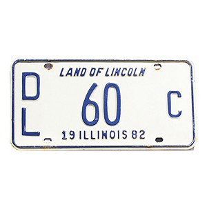 1982 Illinois Dealer License Plate #60C