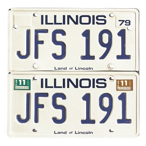 1982 Illinois License Plates Pair #JFS191