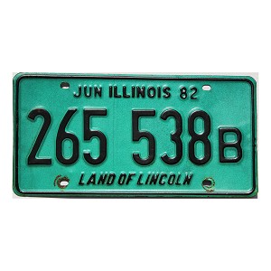 1982 Illinois Truck License Plate #265538B