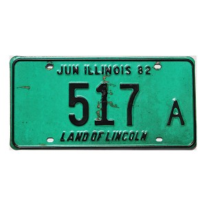 1982 Illinois Truck License Plate #517A