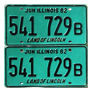 1982 Illinois Truck License Plates Pair #541729B
