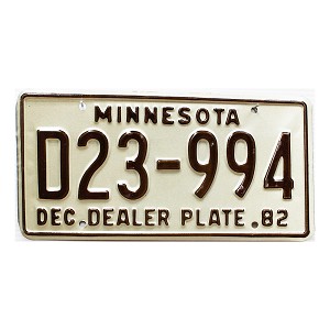 1982 Minnesota Dealer License Plate #D23994