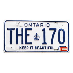 1982 Ontario License Plate #THE170
