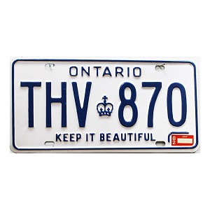 1982 Ontario License Plate #THV870