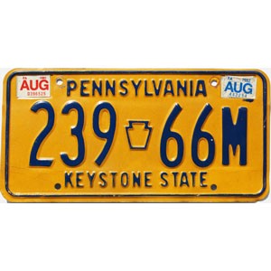 1982 Pennsylvania License Plate #23966M