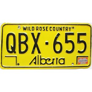 1983 Alberta License Plate #QBX655