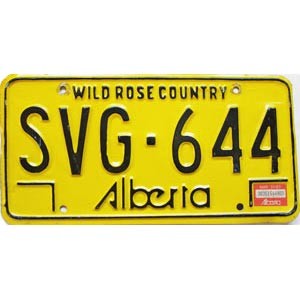 1983 Alberta License Plate #SVG644