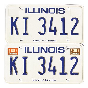 1983 Illinois License Plates Pair #KI3412