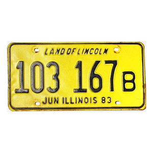 1983 Illinois Truck License Plate #103167B