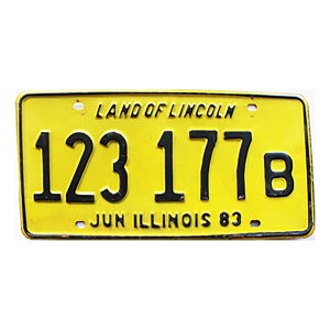 1983 Illinois Truck License Plate #123177B