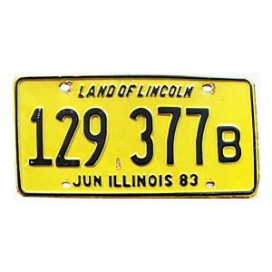 1983 Illinois Truck License Plate #129377B