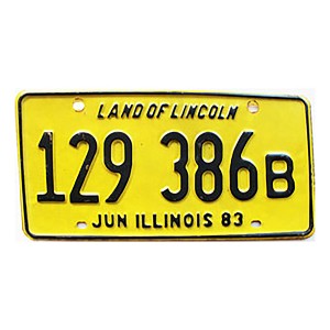 1983 Illinois Truck License Plate #129386B