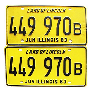 1983 Illinois Truck License Plates Pair #449970B