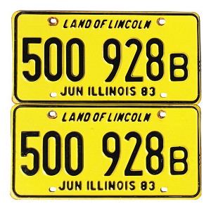1983 Illinois Truck License Plates Pair #500928B
