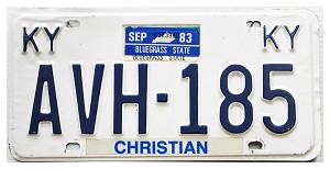 1983 Kentucky License Plate #AVH185