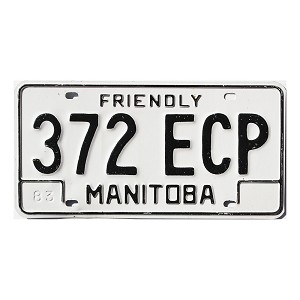 1983 Manitoba License Plate #372ECP