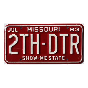 1983 Missouri Vanity License Plate #2THDTR