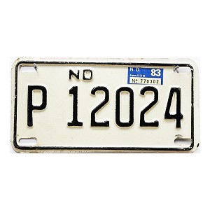 1983 North Dakota Trailer License Plate #P12024