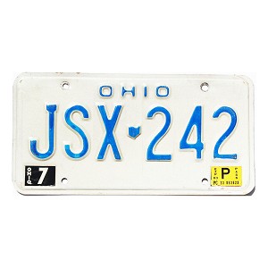 1983 Ohio License Plate #JSX242