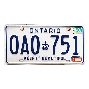1983 Ontario License Plate #OAO751
