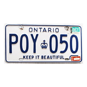 1983 Ontario License Plate #POY050