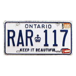 1983 Ontario License Plate #RAR117