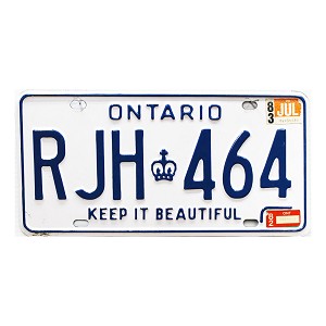1983 Ontario License Plate #RJH464