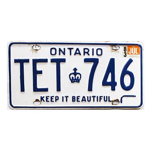 1983 Ontario License Plate #TET746