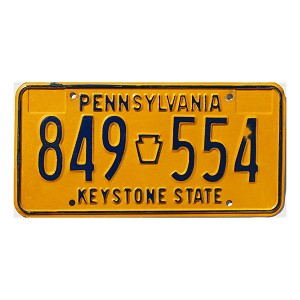 1983 Pennsylvania License Plate #849554