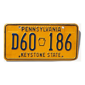 1983 Pennsylvania License Plate #D60186