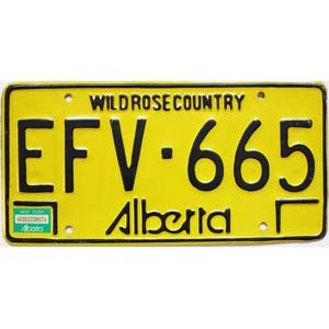 1984 Alberta License Plate #EFV665
