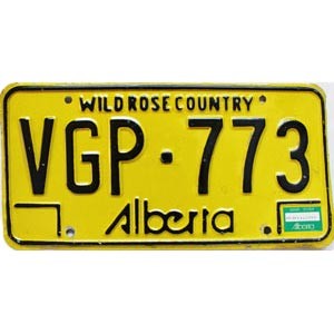 1984 Alberta License Plate #VGP773