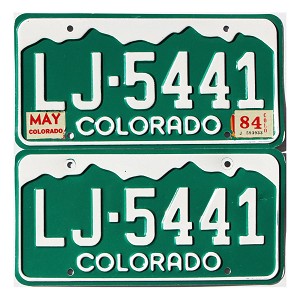 1984 Colorado License Plates Pair #LJ5441